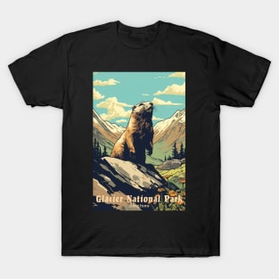 Glacier National Park Travel Poster T-Shirt